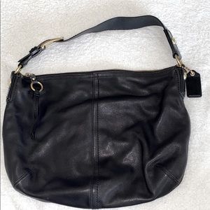 Black Leather Coach Purse Hobo Style